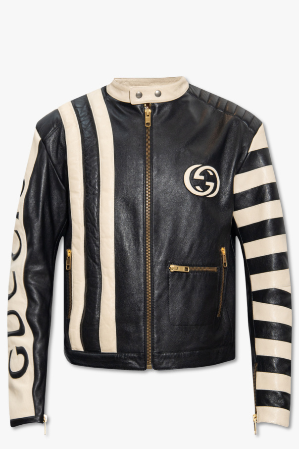 Gucci grafischem Leather jacket